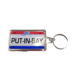 Put In Bay Home Of Aviation Ohio Red White Blue Acrylic Souvenir Keychain